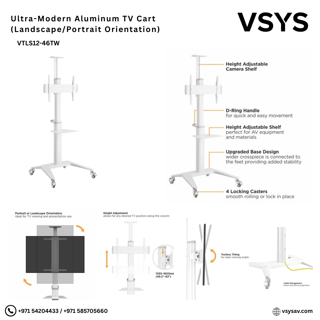 Ultra-Modern Aluminum TV Cart